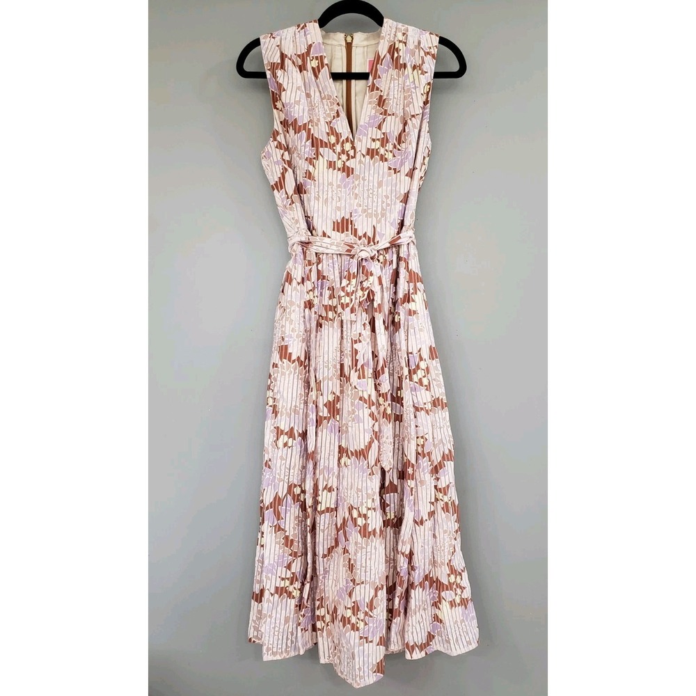 NEVER WORN SZ 6 Kate Spade Midi Dress Pink Dahlia Bloom Burnout Sleeveless